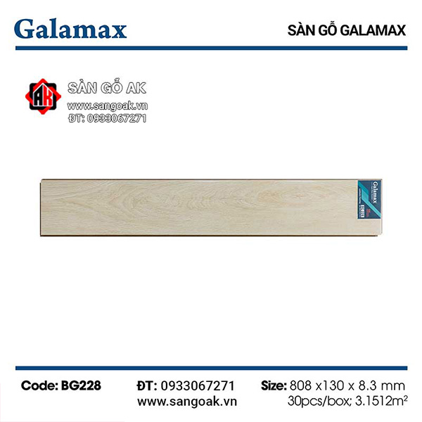 Sàn Gỗ Công Nghiệp TQ Galamax 8.3mm BG228